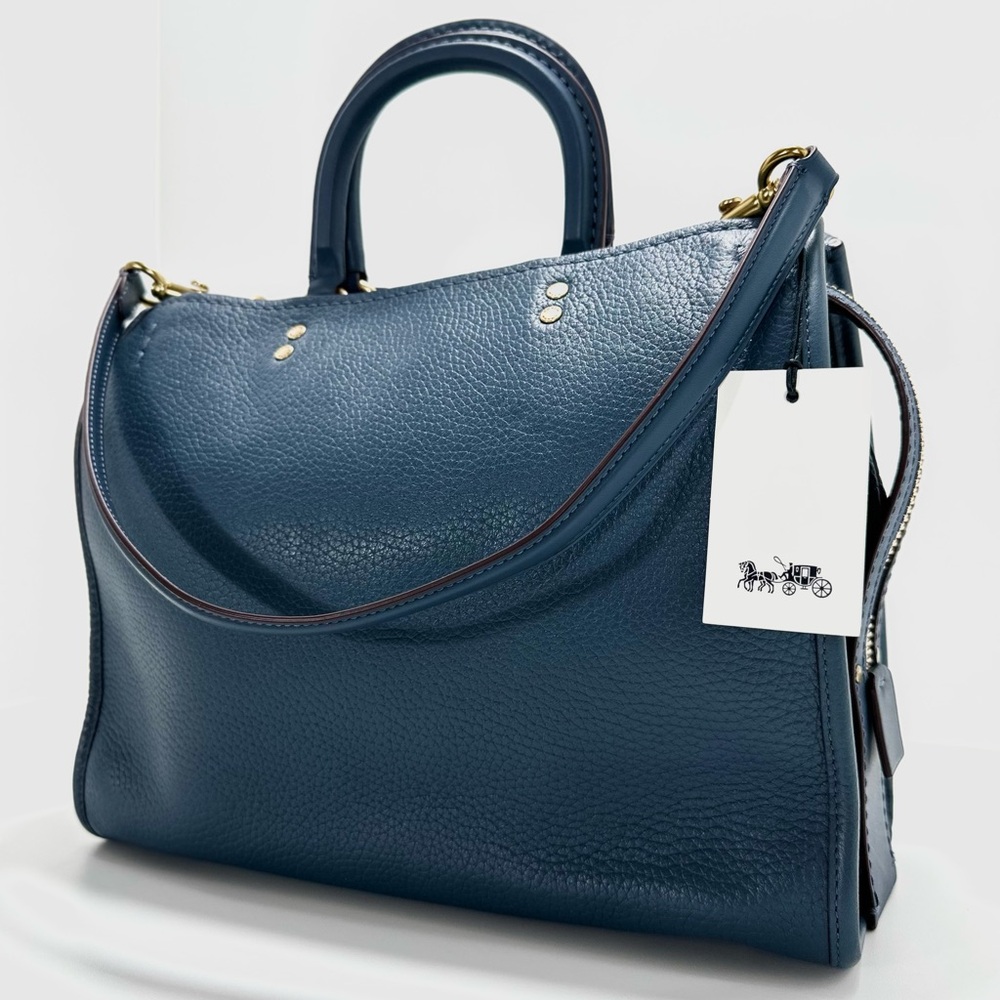 COACH 1941 Dark Denim Rogue 31 In Relaxed Smooth Pebbled Leather - Picture 3 of 13